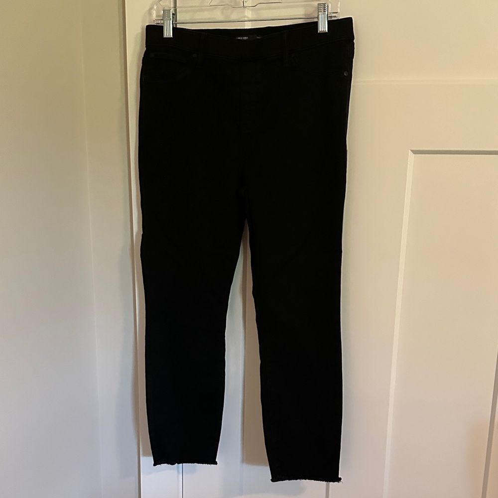 Simply Vera VERAWANG Womens Black Pull On Skinny Jeans Size L